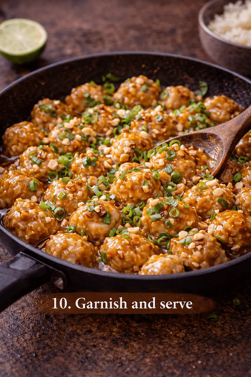 Stir until everything is coated and glossy. Sprinkle with scallions and sesame. Serve immediately.
