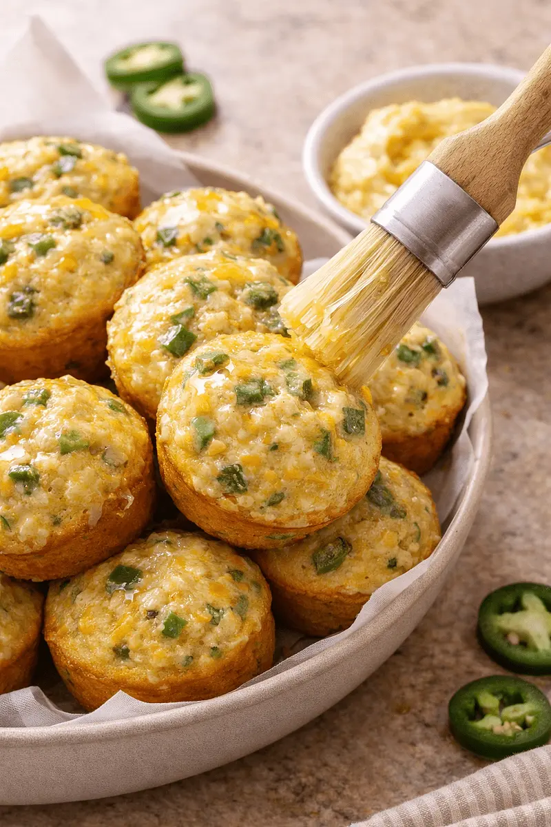 Mix honey butter and serve on the side or brush a little on top while warm.