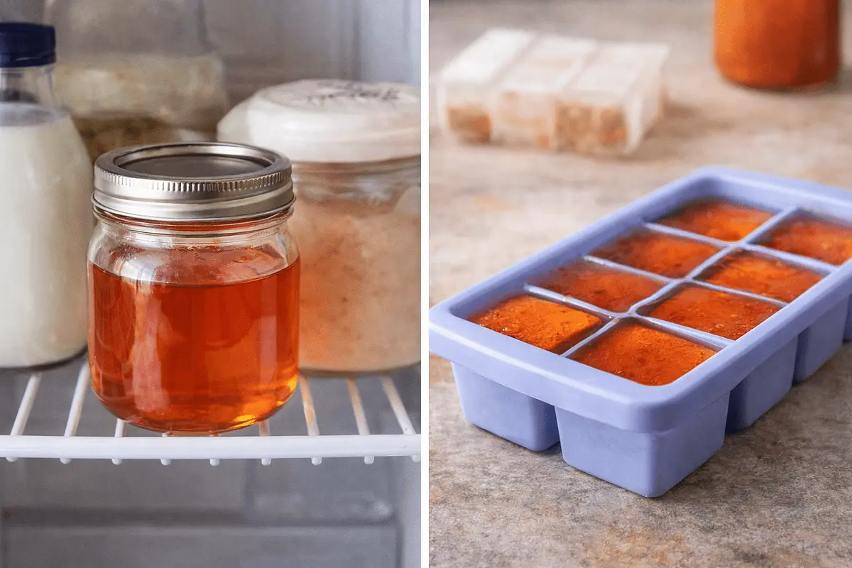 Refrigerator: up to 1 week
Freezer: up to 3 months
Tip: freeze the oil in ice cube trays so you can easily add small portions to dishes.