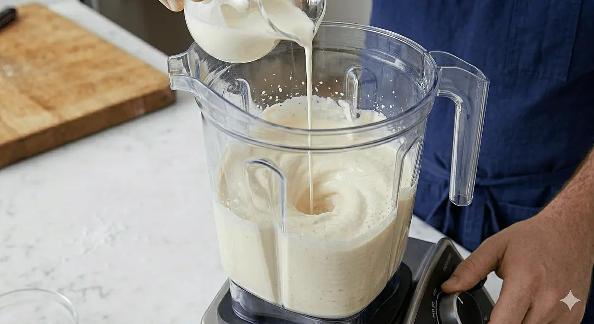 The Emulsion: With the motor running, slowly drizzle in the heavy cream. Stop the moment it’s incorporated. Over-blitzing will turn it into butter.
