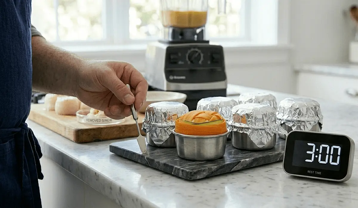 Rest: This is crucial. Let them rest for 3 minutes on the counter. This allows the proteins to set so the tower doesn't slump when released.