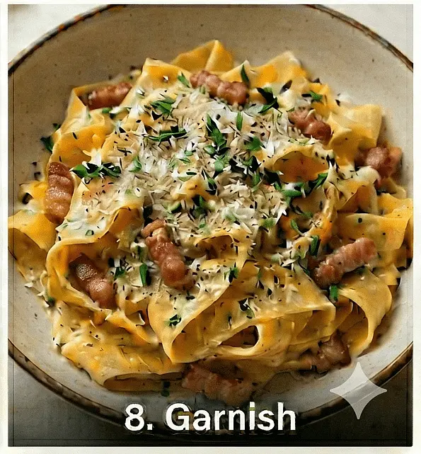 Fold in your chopped parsley (or spring onions) and a final sprinkle of Pecorino and cracked black pepper.