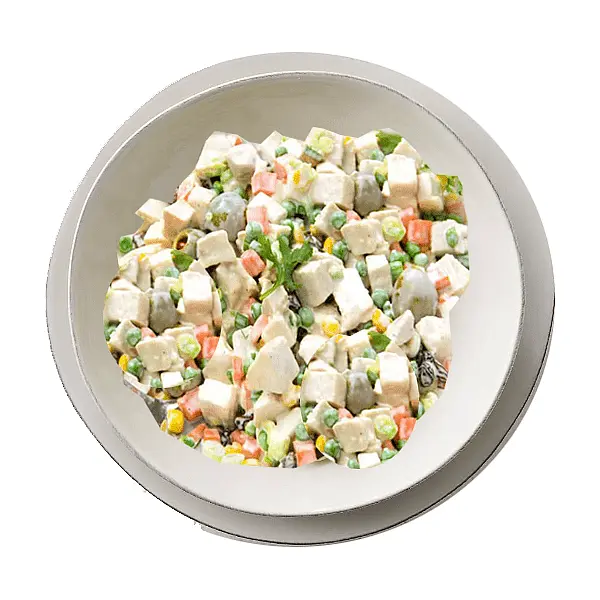 Add onions, garlic, carrots, and peas, lemon juice, mayo and salt and pepper, and mix