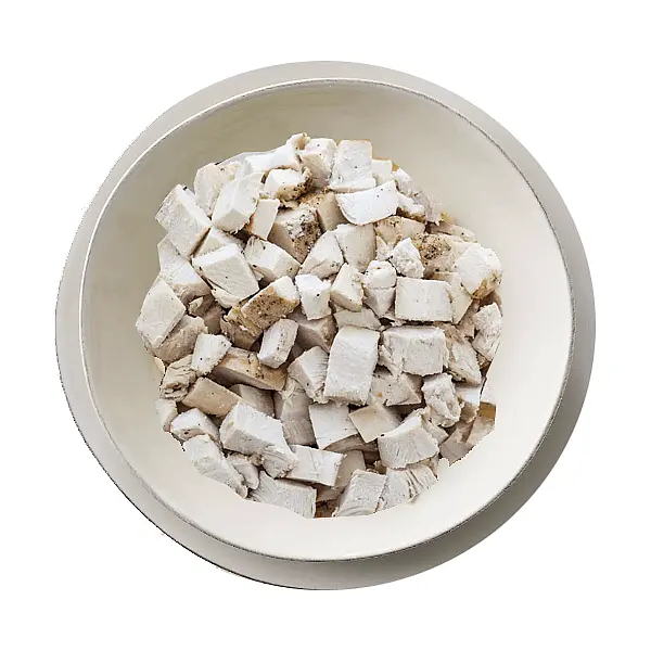 Debone the chicken and cut into small cubes