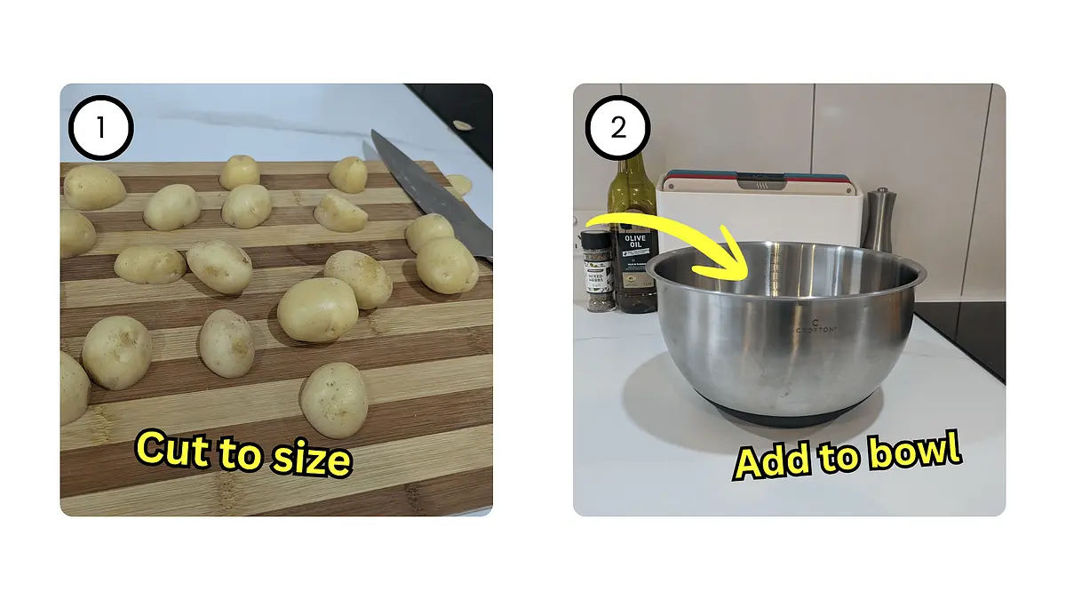 Prepare the white potatoes