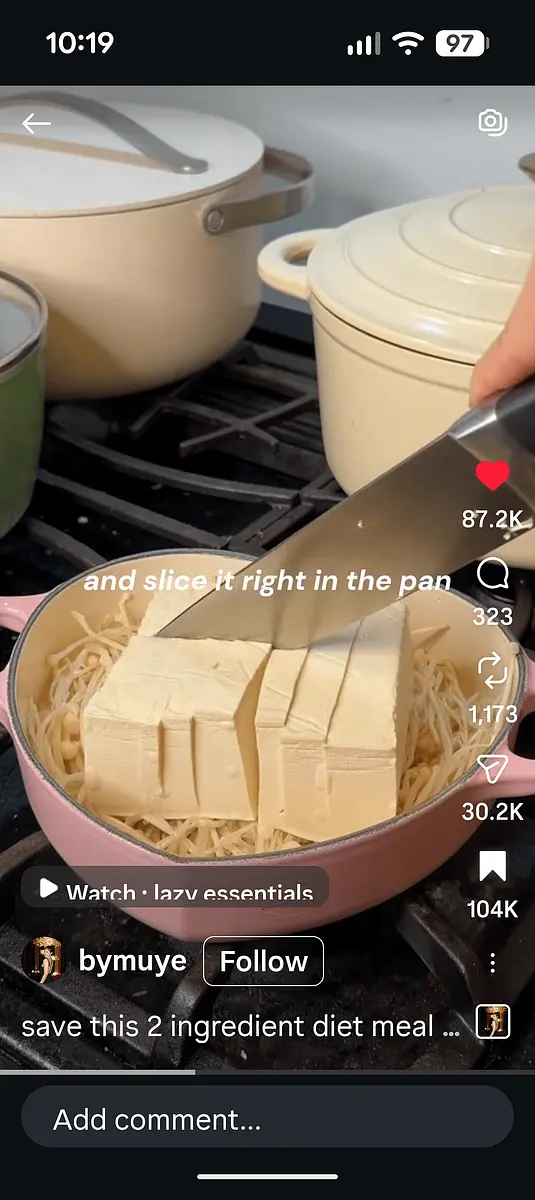Place your tofu on top and slice in the pan