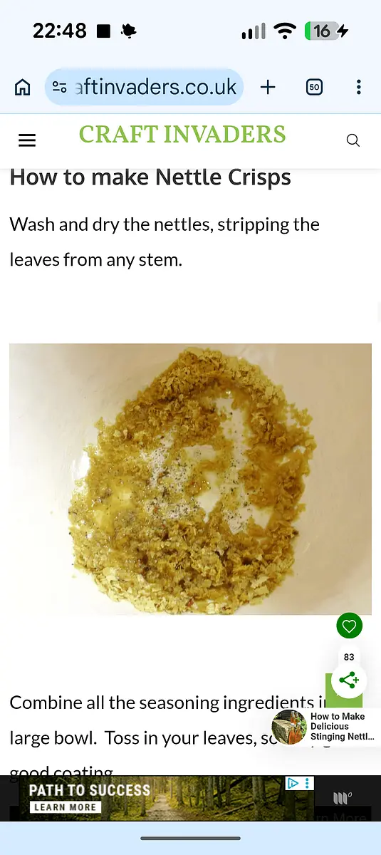 Combine all seasoning ingredients in a bowl. Toss in your leaves and coat them.