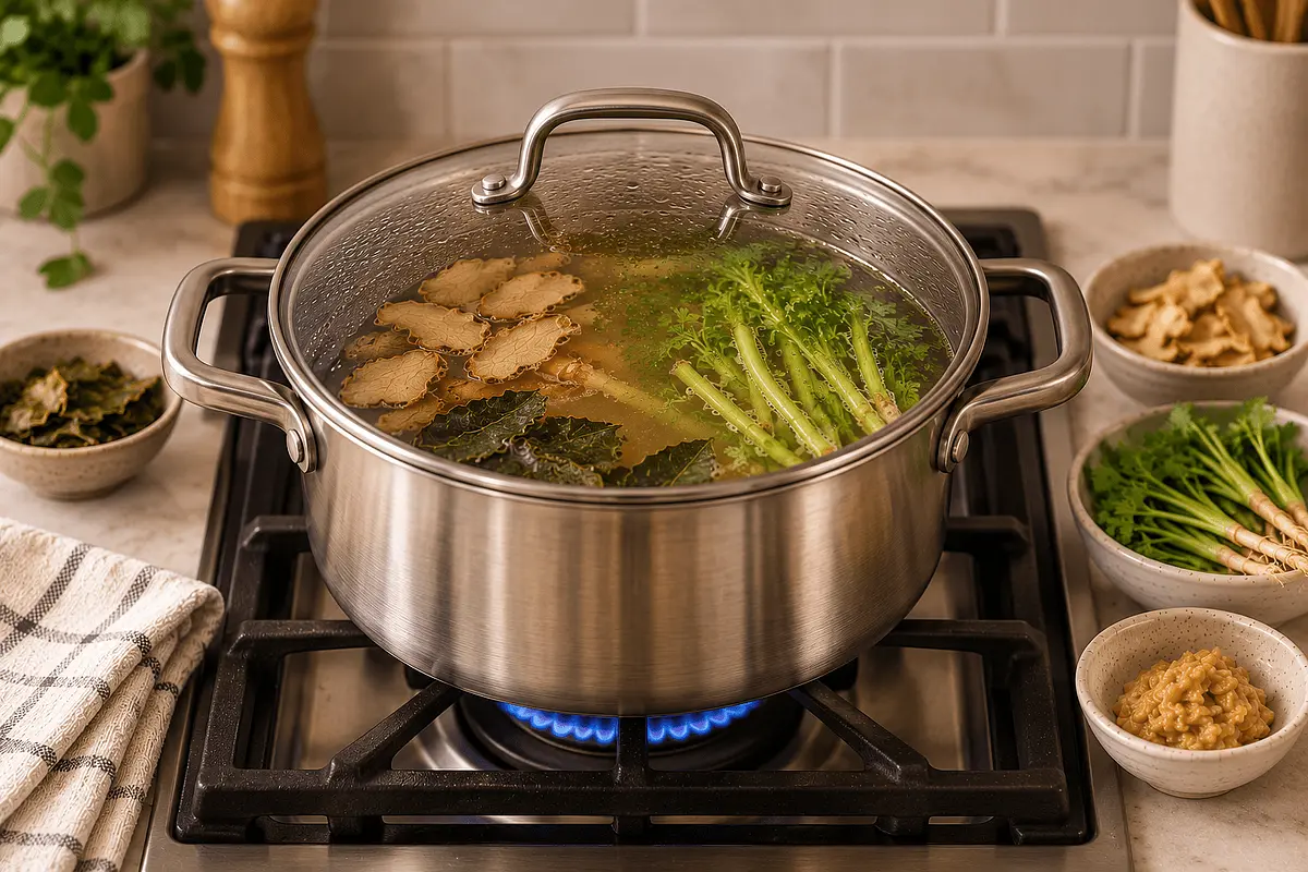Cover the pot with a tight-fitting lid and turn the heat down to low, and let simmer for 10 minutes.