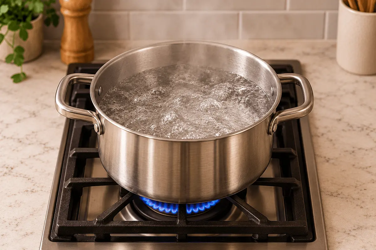 Bring a separate, large pot of water to a rapid boil.