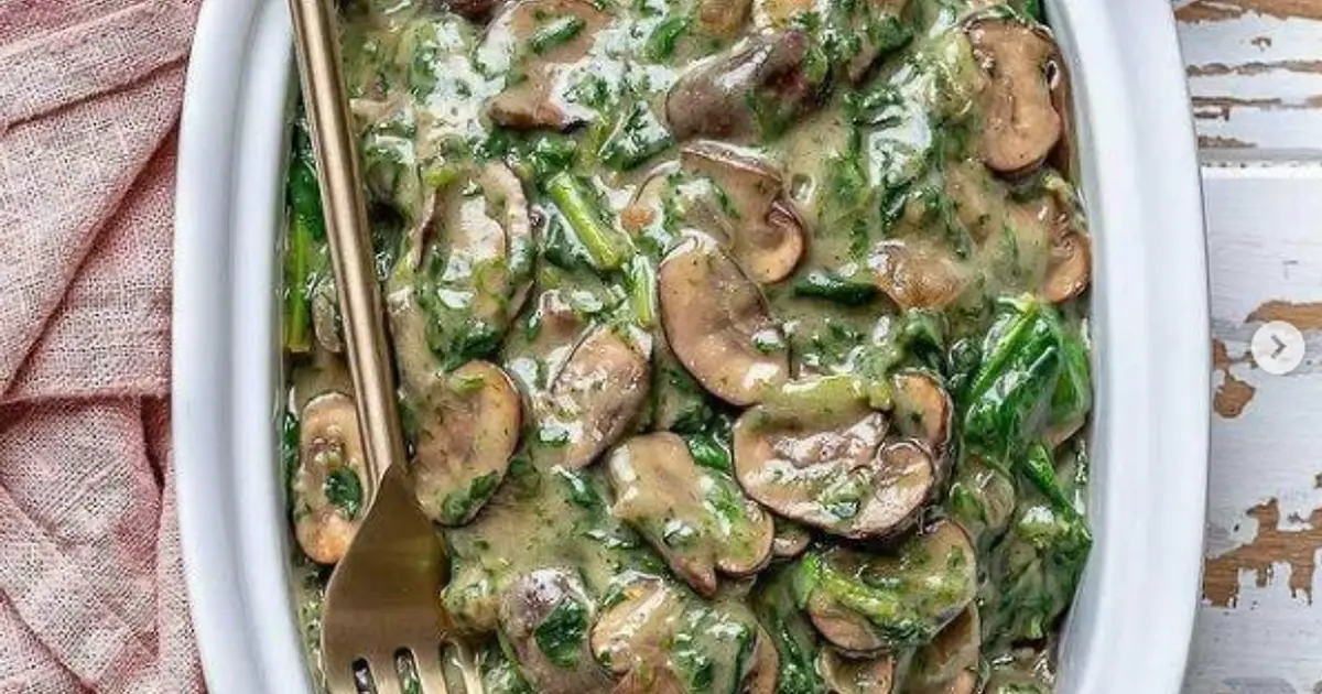 Cogumelos Cremosos com Espinafre Recipe | Samsung Food App