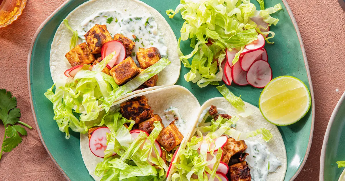 Chipotle Tofu Tacos with Radish Escabeche & Cilantro Crema Recipe | Samsung Food App
