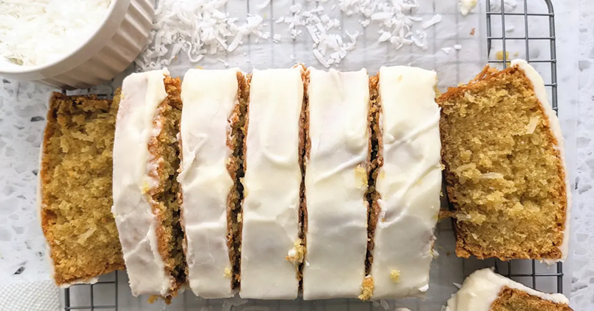 Coconut loaf cake with pineapple glae Recipe | Samsung Food App