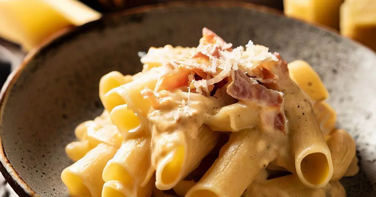 Creamy Pacheri Carbonara with Grana Padano Recipe | Samsung Food App