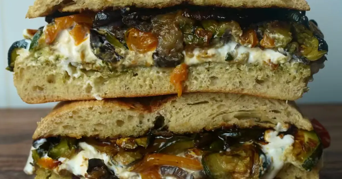 Burrata Grillgemüse Sandwich Recipe | Samsung Food App