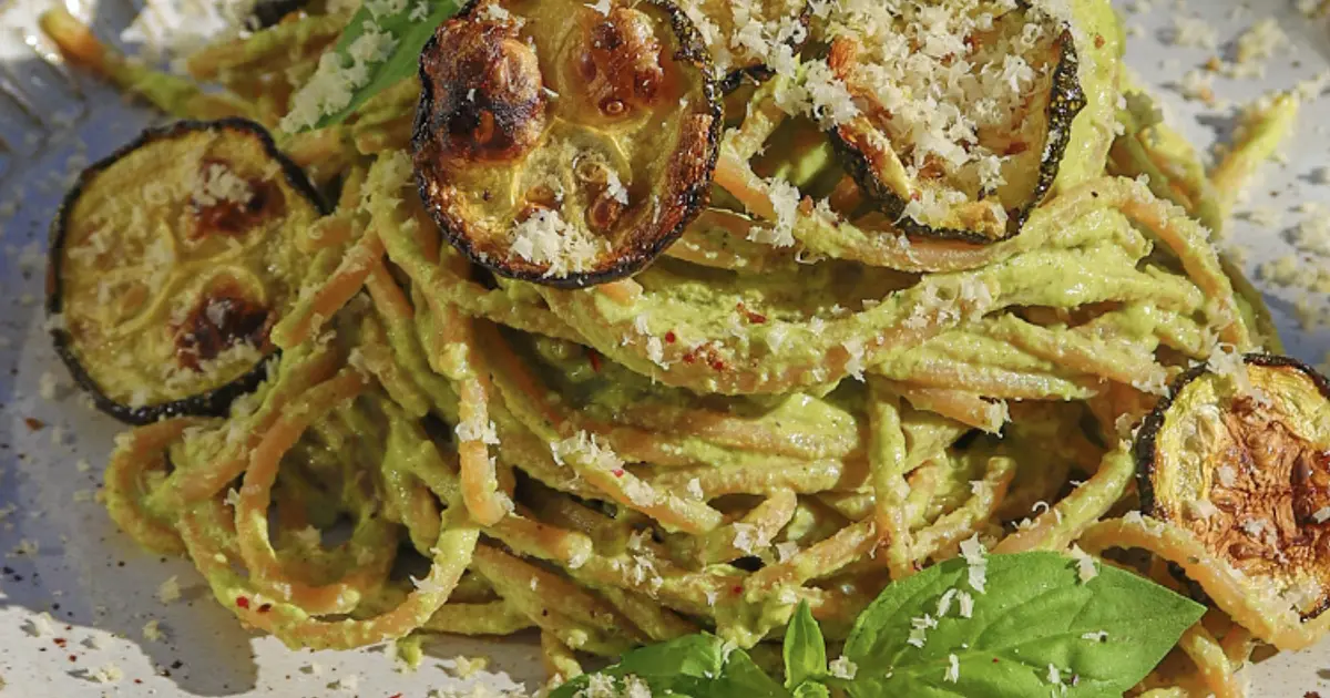 Creamy Vegan Zucchini Lemon Pasta Recipe | Samsung Food App