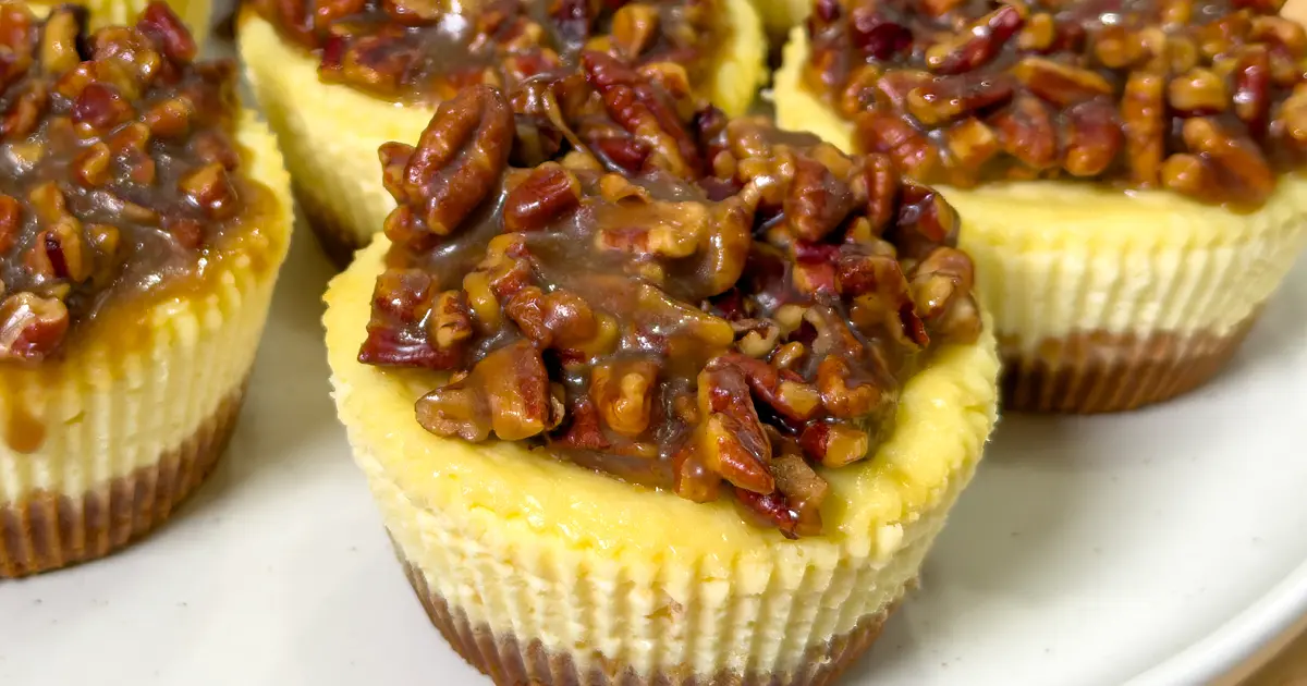 Air Fryer Mini Pecan Pie Cheesecakes Recipe | Samsung Food App