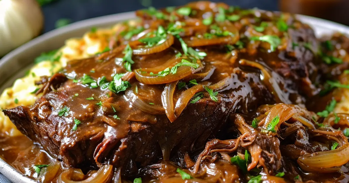 Perfected Fork Tender Caramelized Onion Pot Roast Recipe | Samsung Food App