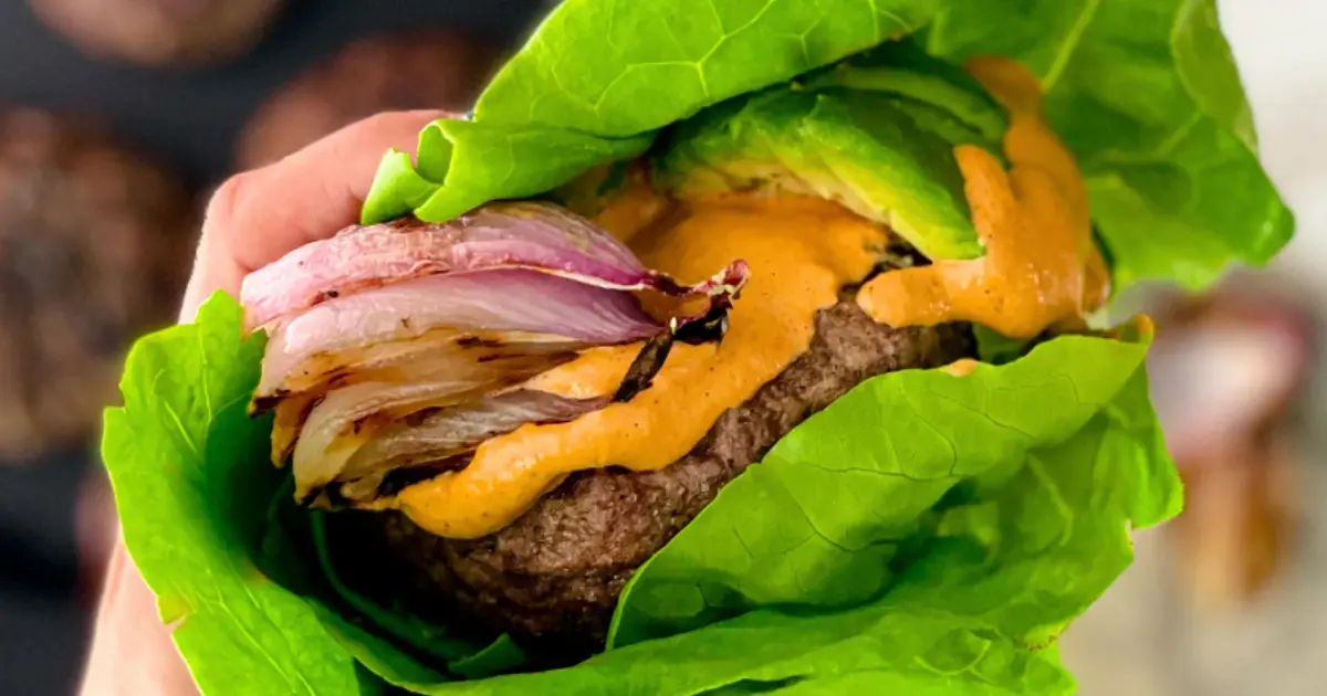 bison burger with roasted red pepper aioli Recipe | Samsung Food App