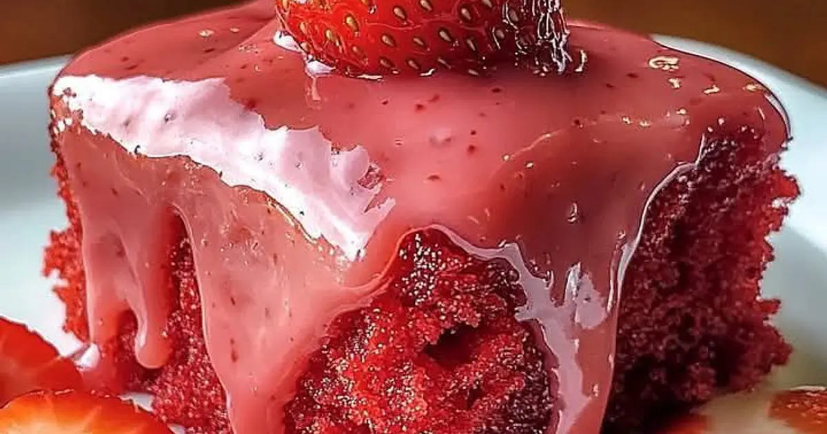 Delicious Glazed Strawberry Cake Recipe | Samsung Food App
