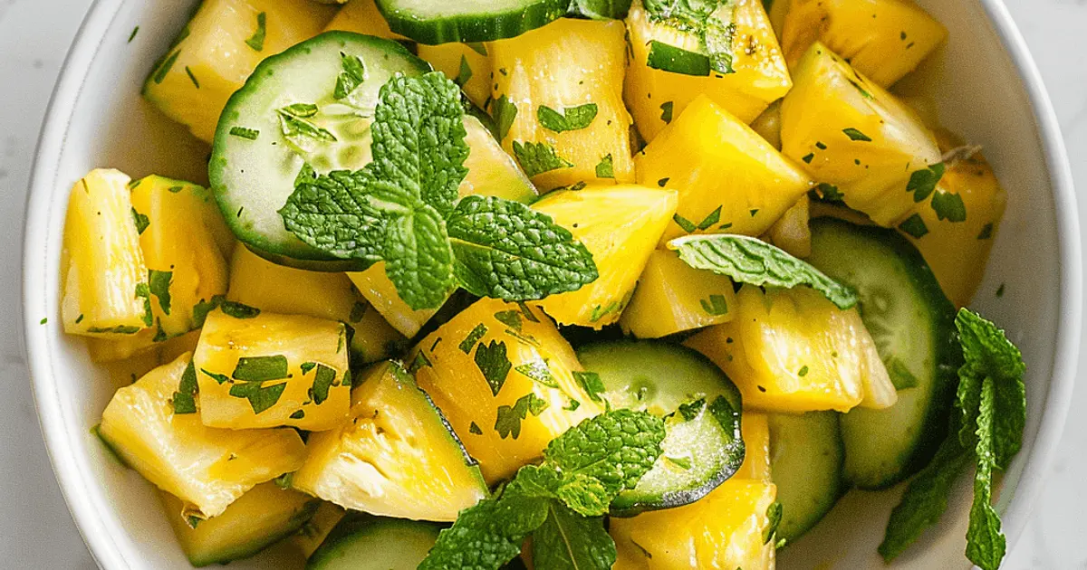 Pineapple Cucumber Salad with Mint Recipe | Samsung Food App