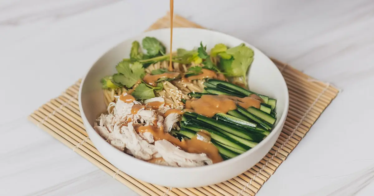 Cold Sesame Noodles with Shredded Chicken Recipe | Samsung Food App