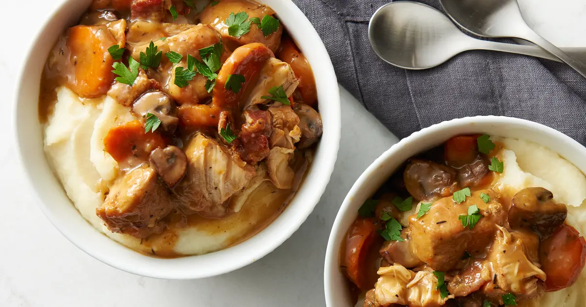 Slow-Cooker Chicken Burgundy Stew Recipe | Samsung Food App
