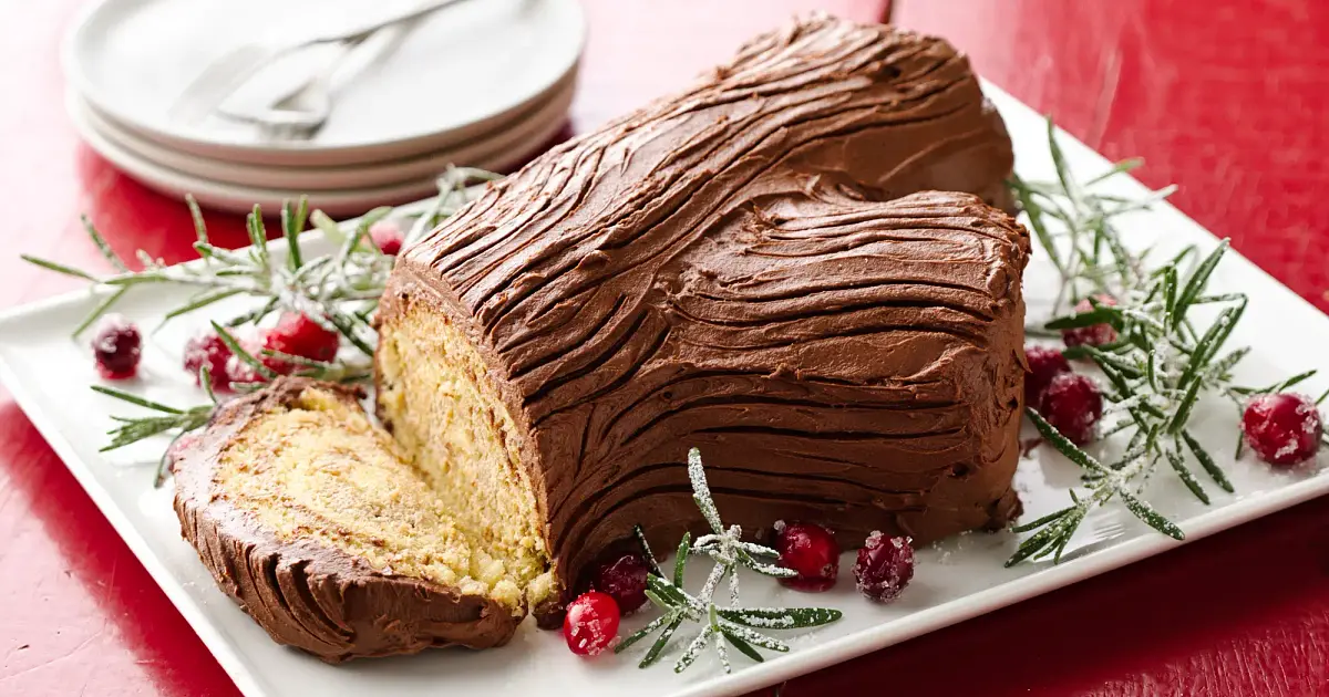 Bûche de Noël with Buttercream Frosting Recipe | Samsung Food App