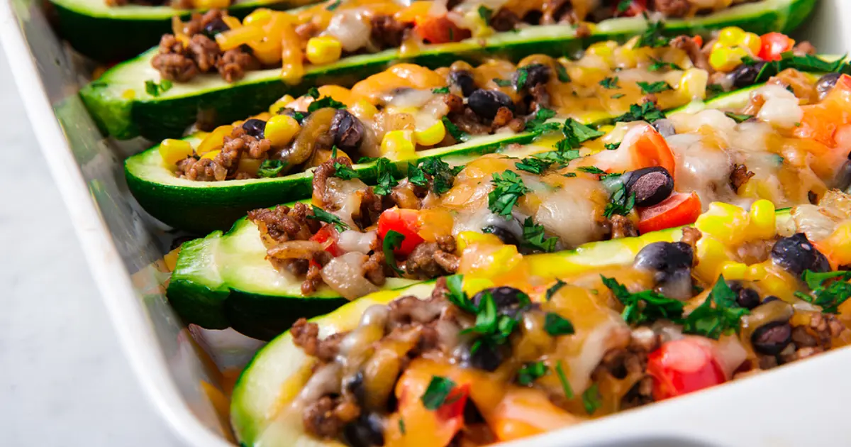 Burrito Zucchini Boats Recipe | Samsung Food App