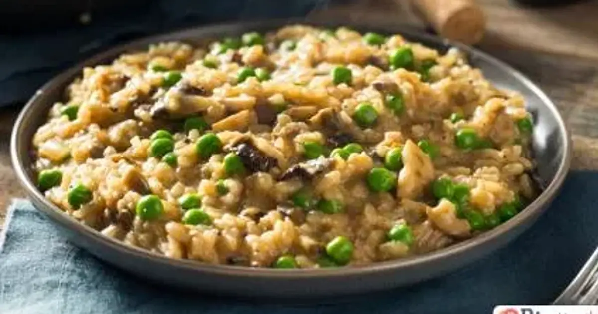risotto ai funghi e piselli