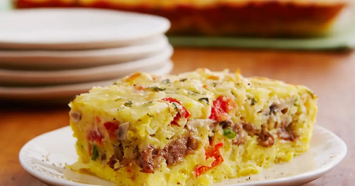 Cheesy Sausage and Egg Bake Recipe | Samsung Food App