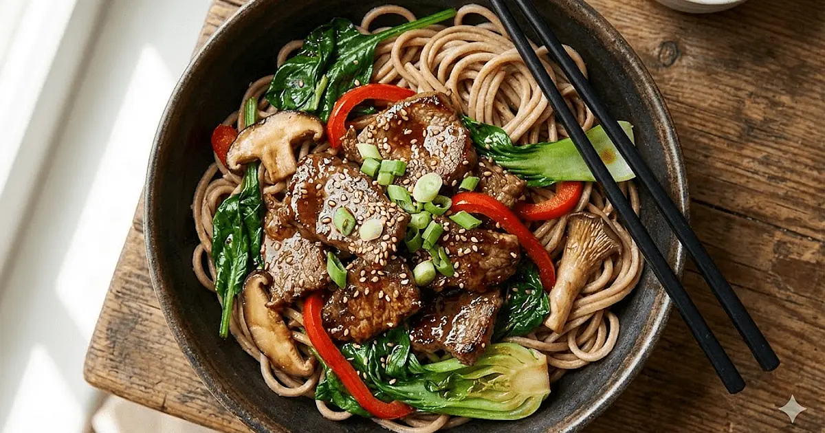 Healthy Mongolian Beef with Noodles Recipe | Samsung Food App