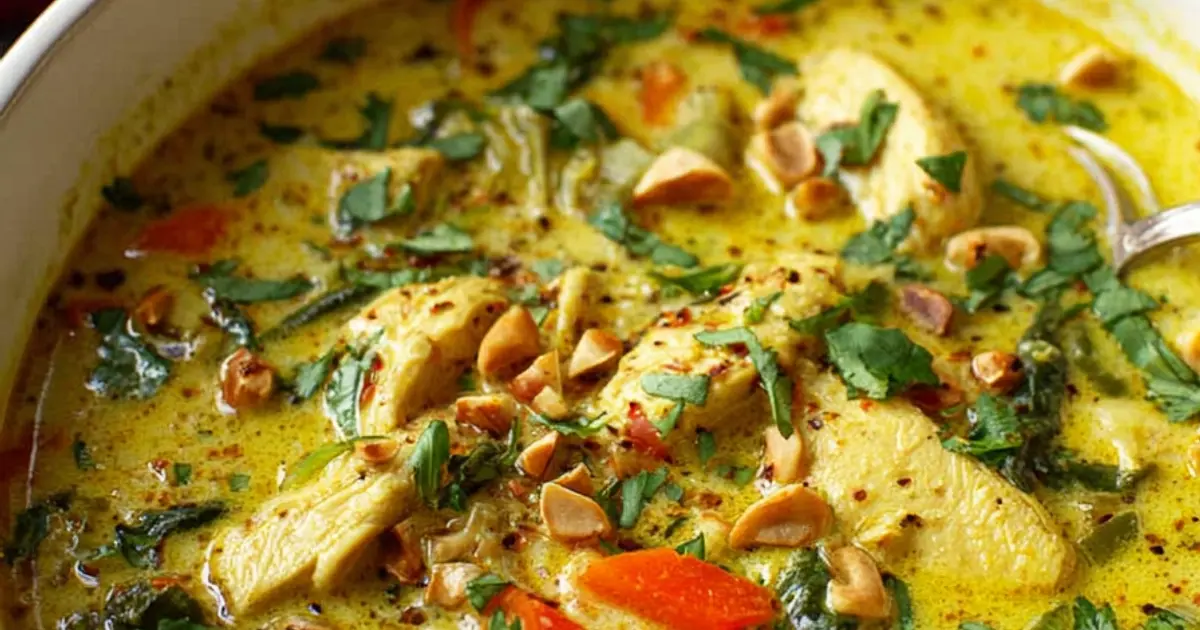 Creamy Coconut Curry Chicken Soup Recipe | Samsung Food App