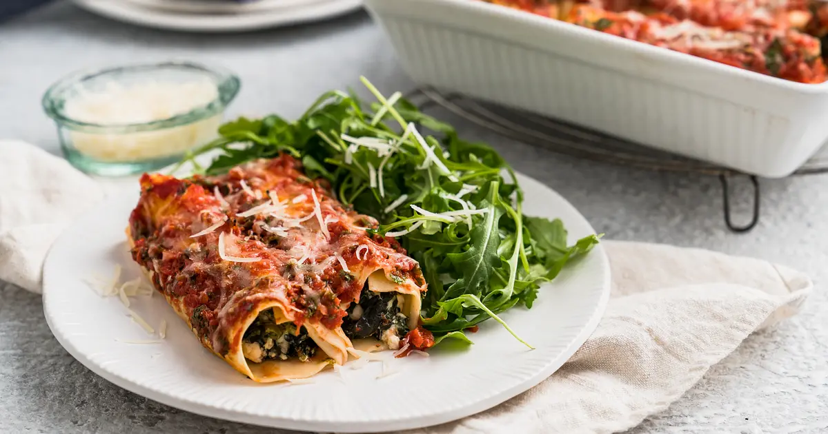 Spinach and feta cannelloni Recipe | Samsung Food App