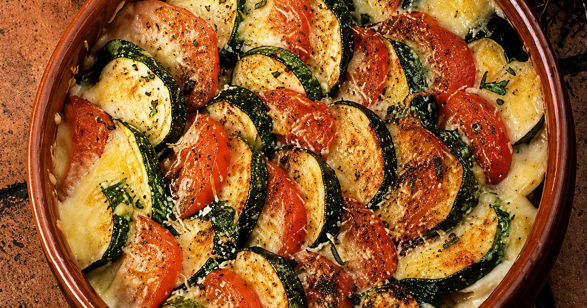 Courgettes and Tomatoes au Gratin Recipe | Samsung Food App