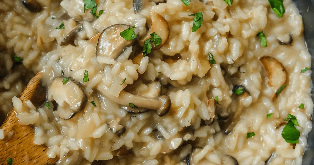 Creamy Vegan Miso Mushroom Risotto Recipe | Samsung Food App