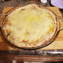 My daughter and I had this the other day! Great tasting and was pretty easy to make! Had to cook a little longer as the white of the egg needed to be cooked more. It was about 15 minutes with the temperature at 350 degrees. Just keep checking with your knife! Enjoy!