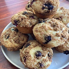 More blueberries, and mix the streusel in to the batter.