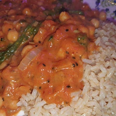 I put less coconut milk in than the recipe called for and added more chilli and it worked well.