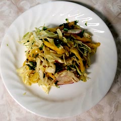 I thought it wouldn't taste good, but when I tasted it it was amazing delicious. I'm not a cole slaw person and never have found a good recipe. This is the best recipe that I've found. I don't like the creamy cole slaw so this is perfect. I did substitute a few things because I didn't have them. I used reddish instead of carrots, horseradish mustard instead of Dijon mustard,  amd coconut sugar instead of brown sugar. Plus I used chili flakes instead of all the hot sauce. It still came out delicious even though I substituted a few ingredients.