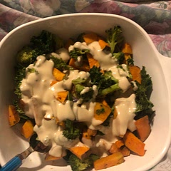 Guys!! This is one of my new favorite dishes omg! I don’t have a great picture but it was so good. Grant made it and I was just shocked at how much I loved it. Full of veggies and such a yummy sauce! I ate it two days in a row for dinner! Definitely should try it out if you’re like veggies and sweet potatoes (: