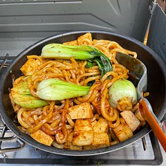 Made this for a camping trip and was so good. Used some of the vacuum packed udon noodles, premade the sauce and then used tofu and bok choy (no mushrooms or meat). The yaki sauce is wonderful! Will definitely make this at home and camping in the future