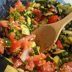 Feta cheese goes great with it!