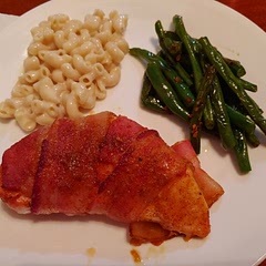 I loved this dish. Next time I think I'll broil it at the end. Some of the bacon wasn't crispy.