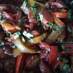 very good, never had sausage cooked like this