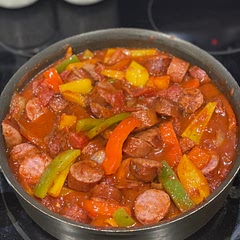 Delicious! My husband and kids all loved this dish. I have a large family so I doubled the sausage and added a couple of extra peppers. I’m definitely adding this to our dinner rotation!