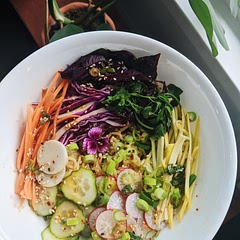 love this for summer! the dressing is so good and a great way to eat your veggies and still be full.