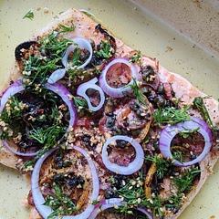 GO TO salmon recipe, super easy and flavorful. the sizzled onion and lemon is yummy and I just love it