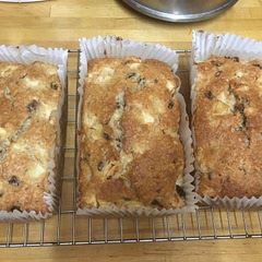 I have made double recipe and split between 3 loaf tins. I have to admit it is better in one large cake though. I don’t add the nuts. It is best made with butter rather than spread.
