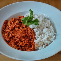 I used chicken breast and cooked them in slow cooker whole then once cooked shredded it and it was gorgeous! This recipe is a must try even the next door neighbors could smell it cooking and wondered what it was! It’s that good.