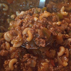 next time I make it I will increase the dry macaroni to 1.5 cups. I will also use three bullion cubes or 3 tsp of beef base instead of two. I will also match the two tablespoons of Worcestershire with two tablespoons of soy sauce.